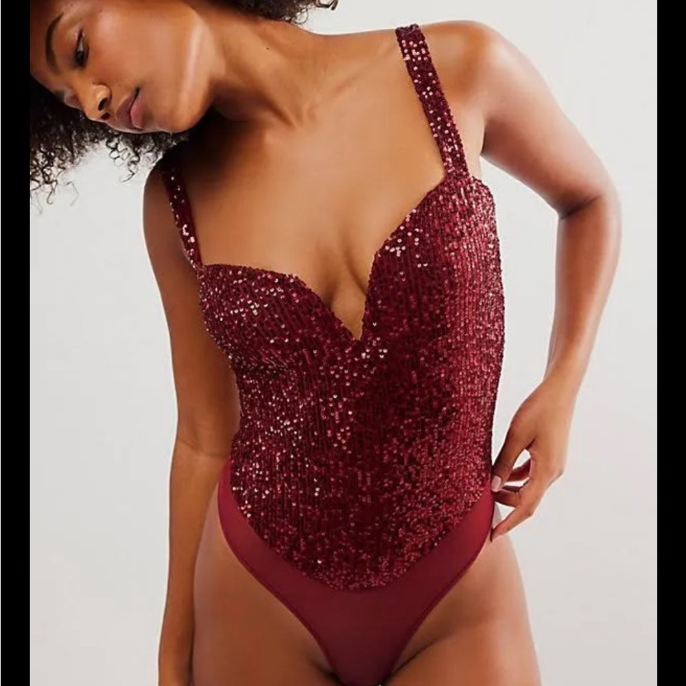 Free People Sparks Fly Bodysuit Size M NWT